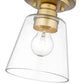 Z-Lite Annora 7" 1-Light Olde Brass Flush Mount Lighting With Clear Glass Shade