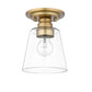 Z-Lite Annora 7" 1-Light Olde Brass Flush Mount Lighting With Clear Glass Shade