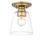 Z-Lite Annora 7" 1-Light Olde Brass Flush Mount Lighting With Clear Glass Shade