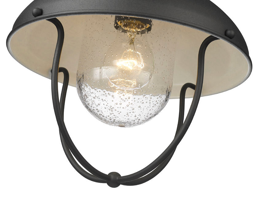 Z-Lite Ansel 11" 1-Light Black Aluminum Outdoor Flush Mount