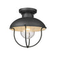 Z-Lite Ansel 11" 1-Light Black Aluminum Outdoor Flush Mount