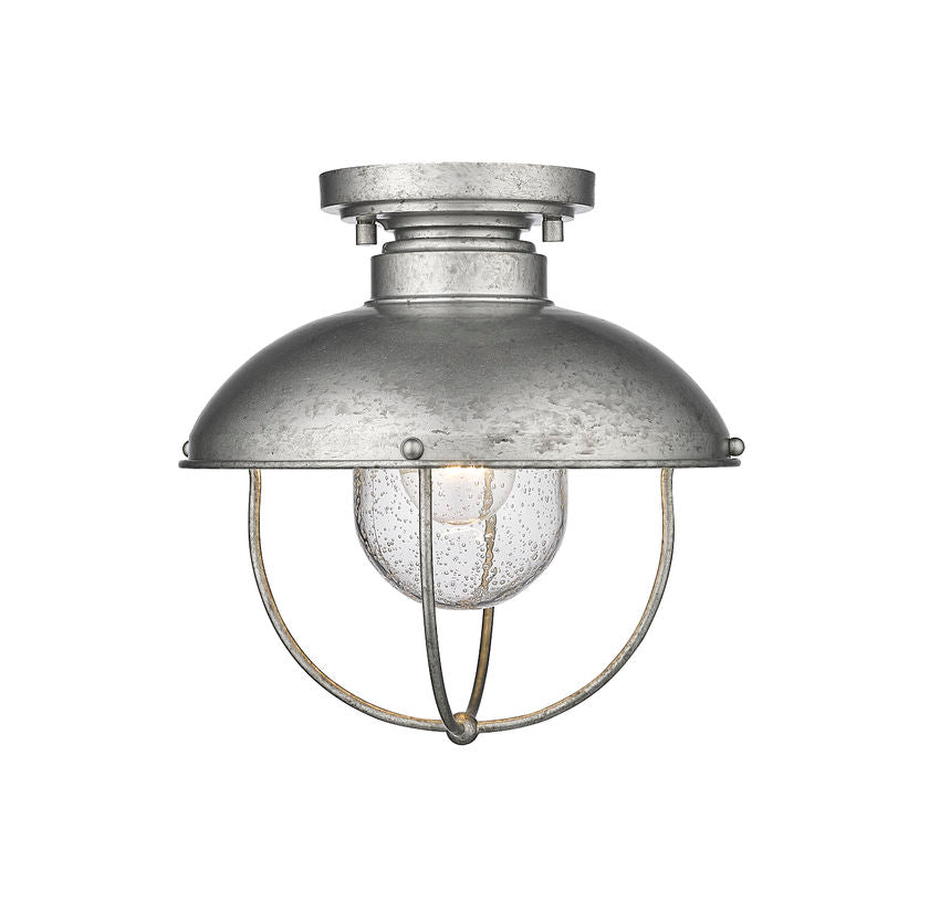 Z-Lite Ansel 11" 1-Light Galvanized Aluminum Outdoor Flush Mount
