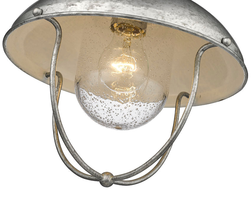 Z-Lite Ansel 11" 1-Light Galvanized Aluminum Outdoor Flush Mount