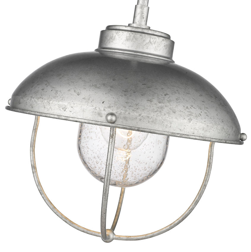 Z-Lite Ansel 11" 1-Light Galvanized Aluminum Outdoor Pendant Light