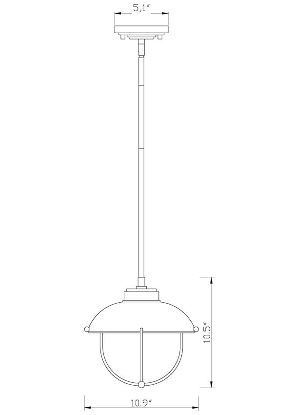 Z-Lite Ansel 11" 1-Light Galvanized Aluminum Outdoor Pendant Light