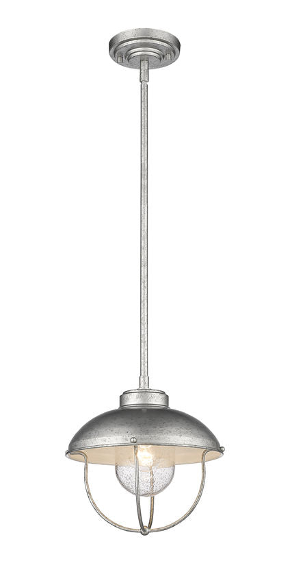 Z-Lite Ansel 11" 1-Light Galvanized Aluminum Outdoor Pendant Light