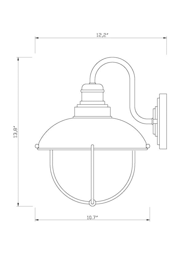 Z-Lite Ansel 11" 1-Light Galvanized Aluminum Outdoor Wall Sconce
