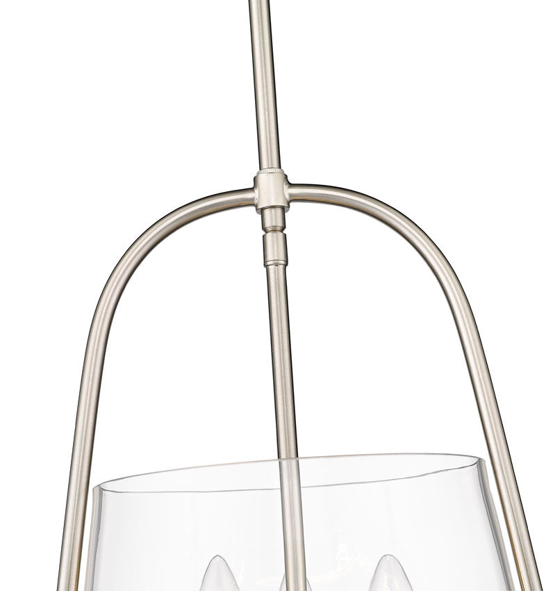 Z-Lite Archis 12" 3-Light Brushed Nickel Steel and Clear Glass Shade Pendant Light