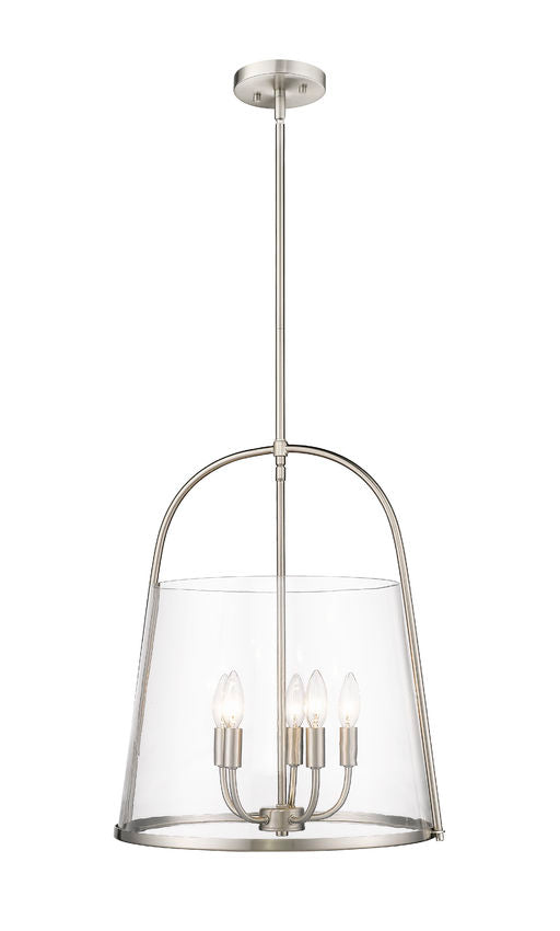 Z-Lite Archis 18" 5-Light Brushed Nickel Steel and Clear Glass Shade Pendant Light