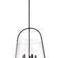 Z-Lite Archis 18" 5-Light Matte Black Steel and Clear Glass Shade Pendant Light