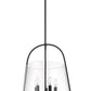 Z-Lite Archis 18" 5-Light Matte Black Steel and Clear Glass Shade Pendant Light