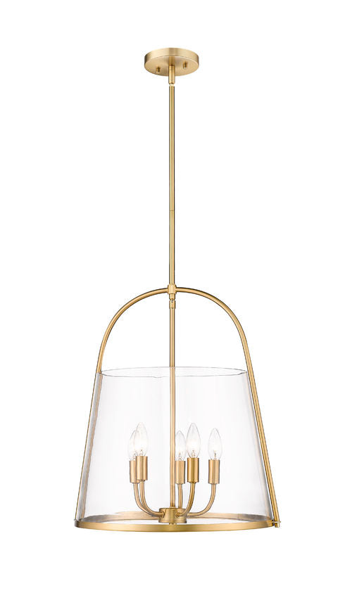 Z-Lite Archis 18" 5-Light Modern Gold Steel and Clear Glass Shade Pendant Light