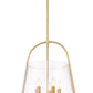 Z-Lite Archis 18" 5-Light Modern Gold Steel and Clear Glass Shade Pendant Light