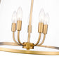 Z-Lite Archis 18" 5-Light Modern Gold Steel and Clear Glass Shade Pendant Light