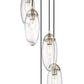 Z-Lite Arden 12" 5-Light Brushed Nickel Steel Clear Glass Shade Chandelier