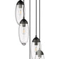 Z-Lite Arden 12" 5-Light Matte Black Steel Clear Glass Shade Chandelier