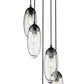 Z-Lite Arden 12" 5-Light Matte Black Steel Clear Glass Shade Chandelier