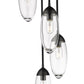 Z-Lite Arden 12" 5-Light Matte Black Steel Clear Glass Shade Chandelier