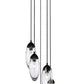 Z-Lite Arden 12" 5-Light Matte Black Steel Clear Glass Shade Chandelier