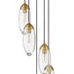 Z-Lite Arden 12" 5-Light Rubbed Brass Steel Clear Glass Shade Chandelier