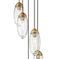 Z-Lite Arden 12" 5-Light Rubbed Brass Steel Clear Glass Shade Chandelier