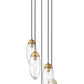 Z-Lite Arden 12" 5-Light Rubbed Brass Steel Clear Glass Shade Chandelier