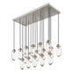 Z-Lite Arden 18" 17-Light Brushed Nickel Clear Glass Shade Linear Chandelier