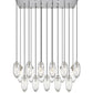 Z-Lite Arden 18" 17-Light Brushed Nickel Clear Glass Shade Linear Chandelier