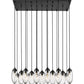 Z-Lite Arden 18" 17-Light Matte Black Clear Glass Shade Linear Chandelier