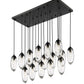 Z-Lite Arden 18" 17-Light Matte Black Clear Glass Shade Linear Chandelier