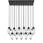 Z-Lite Arden 18" 17-Light Matte Black Clear Glass Shade Linear Chandelier