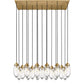 Z-Lite Arden 18" 17-Light Rubbed Brass Clear Glass Shade Linear Chandelier