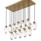 Z-Lite Arden 18" 17-Light Rubbed Brass Clear Glass Shade Linear Chandelier