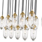 Z-Lite Arden 18" 17-Light Rubbed Brass Clear Glass Shade Linear Chandelier