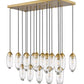 Z-Lite Arden 18" 17-Light Rubbed Brass Clear Glass Shade Linear Chandelier