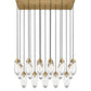 Z-Lite Arden 18" 17-Light Rubbed Brass Clear Glass Shade Linear Chandelier