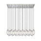 Z-Lite Arden 18" 23-Light Brushed Nickel Clear Glass Shade Linear Chandelier