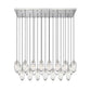 Z-Lite Arden 18" 23-Light Brushed Nickel Clear Glass Shade Linear Chandelier