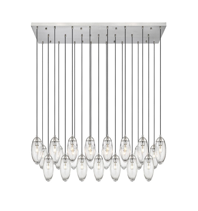 Z-Lite Arden 18" 23-Light Brushed Nickel Clear Glass Shade Linear Chandelier