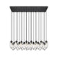 Z-Lite Arden 18" 23-Light Matte Black Clear Glass Shade Linear Chandelier