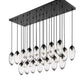 Z-Lite Arden 18" 23-Light Matte Black Clear Glass Shade Linear Chandelier