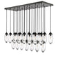 Z-Lite Arden 18" 23-Light Matte Black Clear Glass Shade Linear Chandelier