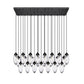 Z-Lite Arden 18" 23-Light Matte Black Clear Glass Shade Linear Chandelier