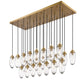 Z-Lite Arden 18" 23-Light Rubbed Brass Clear Glass Shade Linear Chandelier