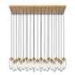 Z-Lite Arden 18" 23-Light Rubbed Brass Clear Glass Shade Linear Chandelier