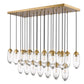 Z-Lite Arden 18" 23-Light Rubbed Brass Clear Glass Shade Linear Chandelier