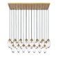 Z-Lite Arden 18" 23-Light Rubbed Brass Clear Glass Shade Linear Chandelier