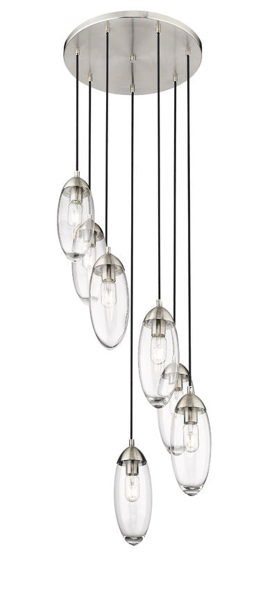 Z-Lite Arden 18" 7-Light Brushed Nickel Steel Clear Glass Shade Chandelier