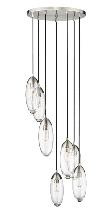 Z-Lite Arden 18" 7-Light Brushed Nickel Steel Clear Glass Shade Chandelier