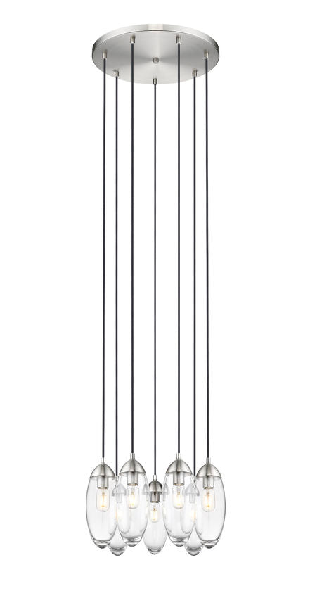Z-Lite Arden 18" 7-Light Brushed Nickel Steel Clear Glass Shade Chandelier